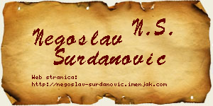Negoslav Surdanović vizit kartica